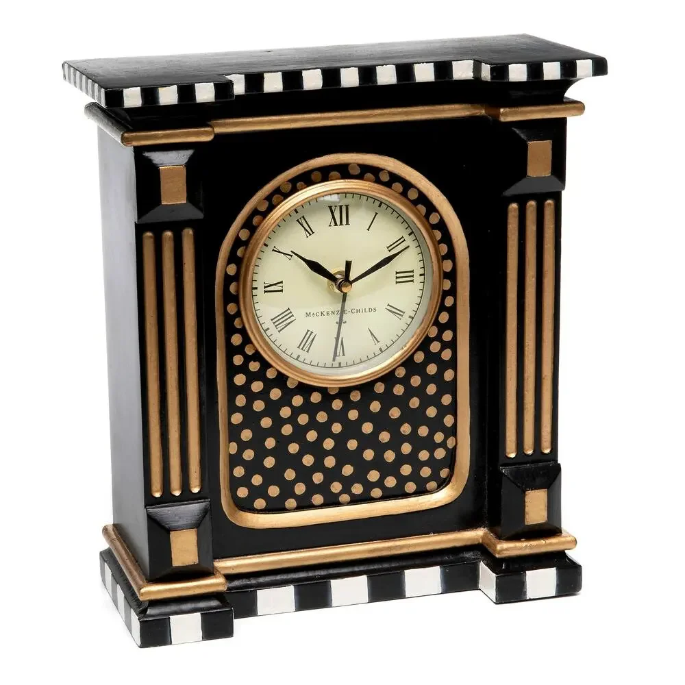 Brand New Mackenzie-Childs Courtly Check Mantel Clock